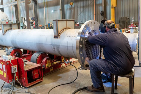 2 - Heat exchanger being fabricated
