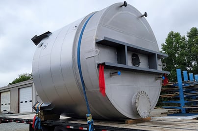 2 - Foam Concentrate Mix Tank Engineering Fabrication Project - tank loaded on truck