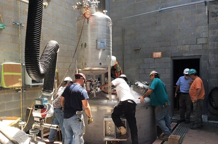 Reactor installation - foreman conferring with client